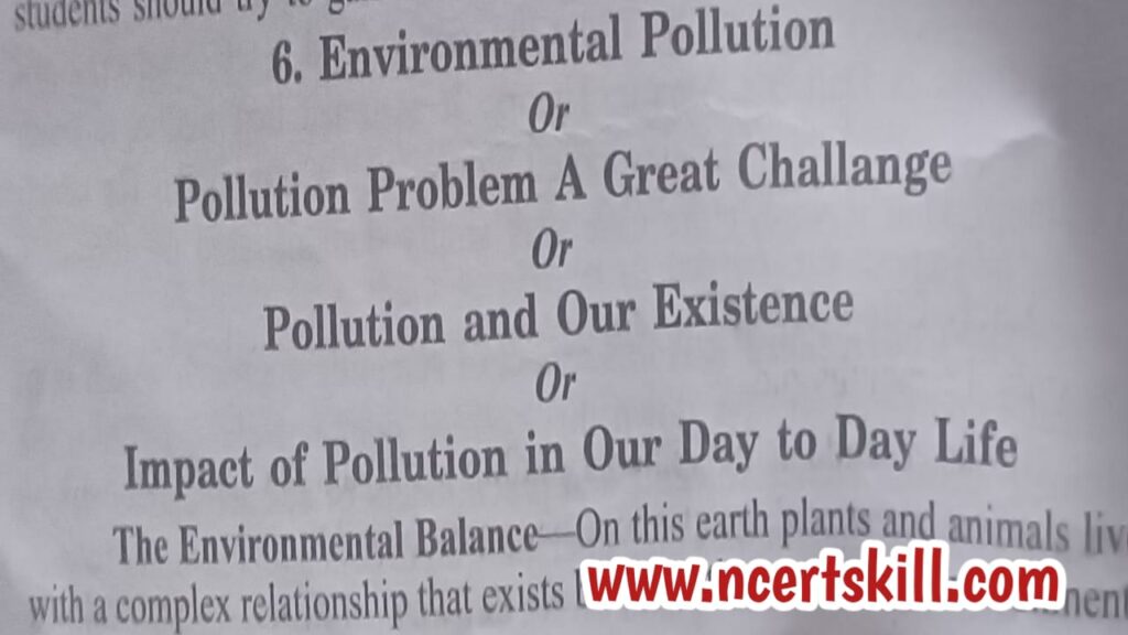 Essay in Environmental Pollution | Pollution and Our Existence